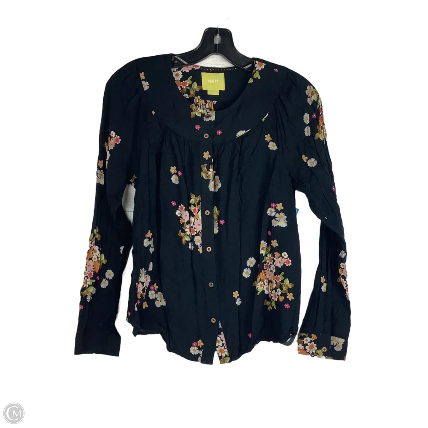 Top Long Sleeve By Maeve In Black, Size: S