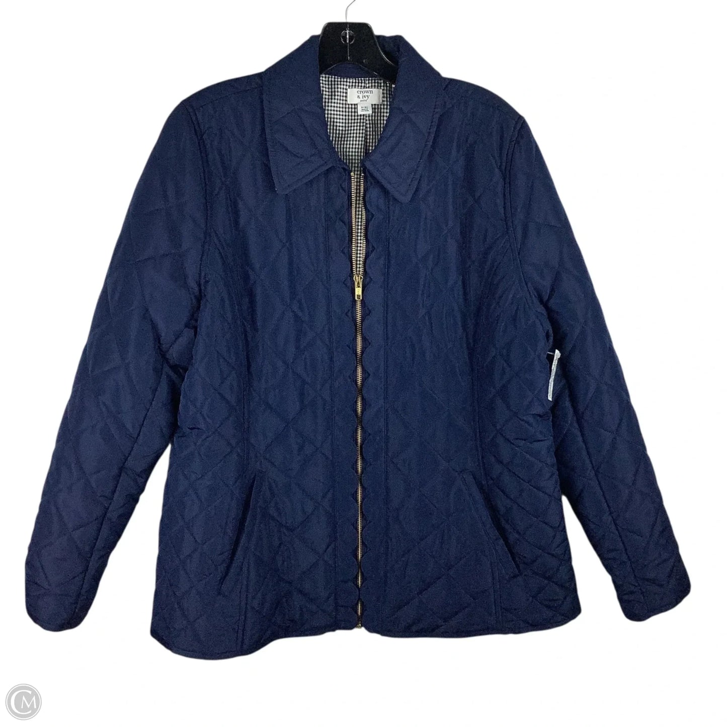 Jacket Puffer & Quilted By Crown And Ivy In Blue, Size: Xl petite