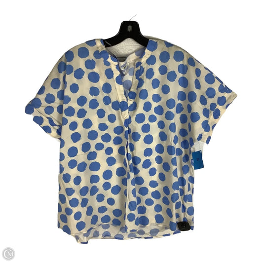 Top Short Sleeve By Jodifl In Blue & Cream, Size: L