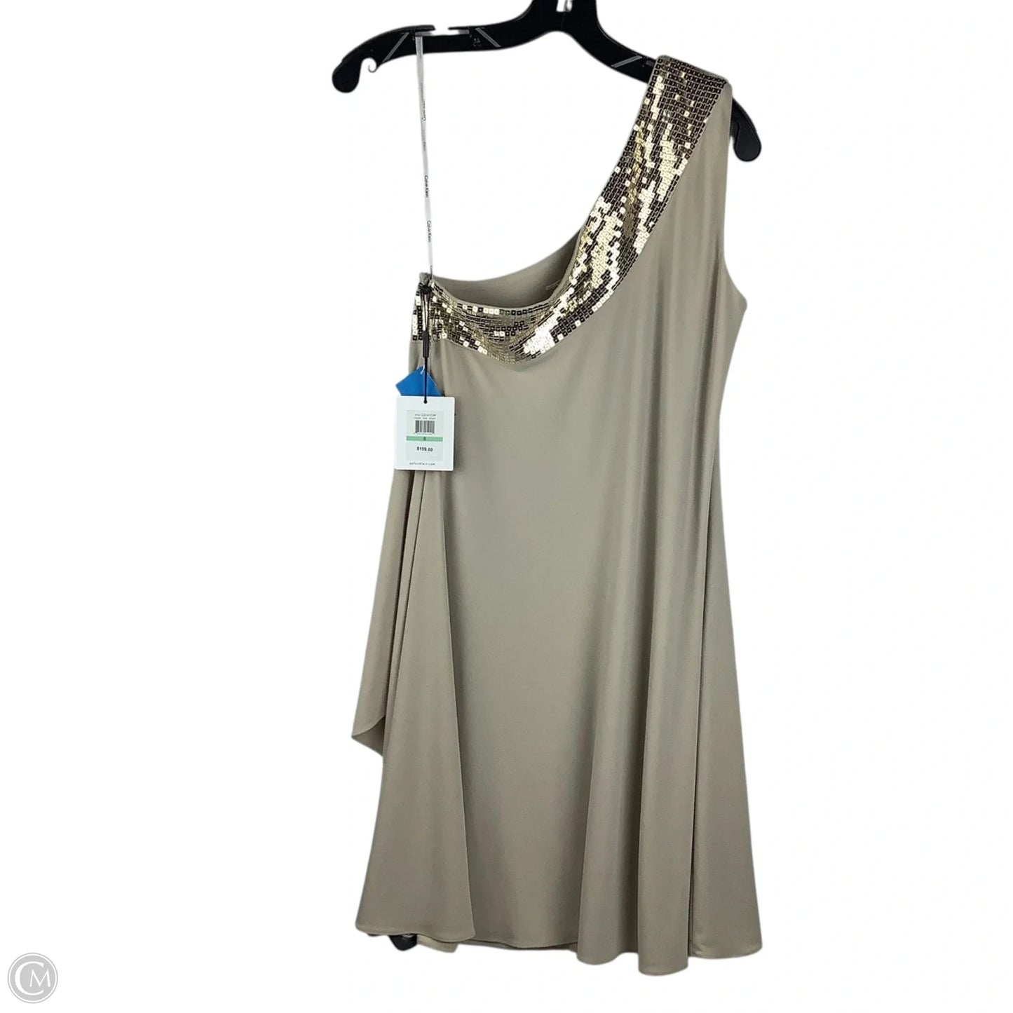 Dress Party Midi By Calvin Klein In Gold, Size: 8