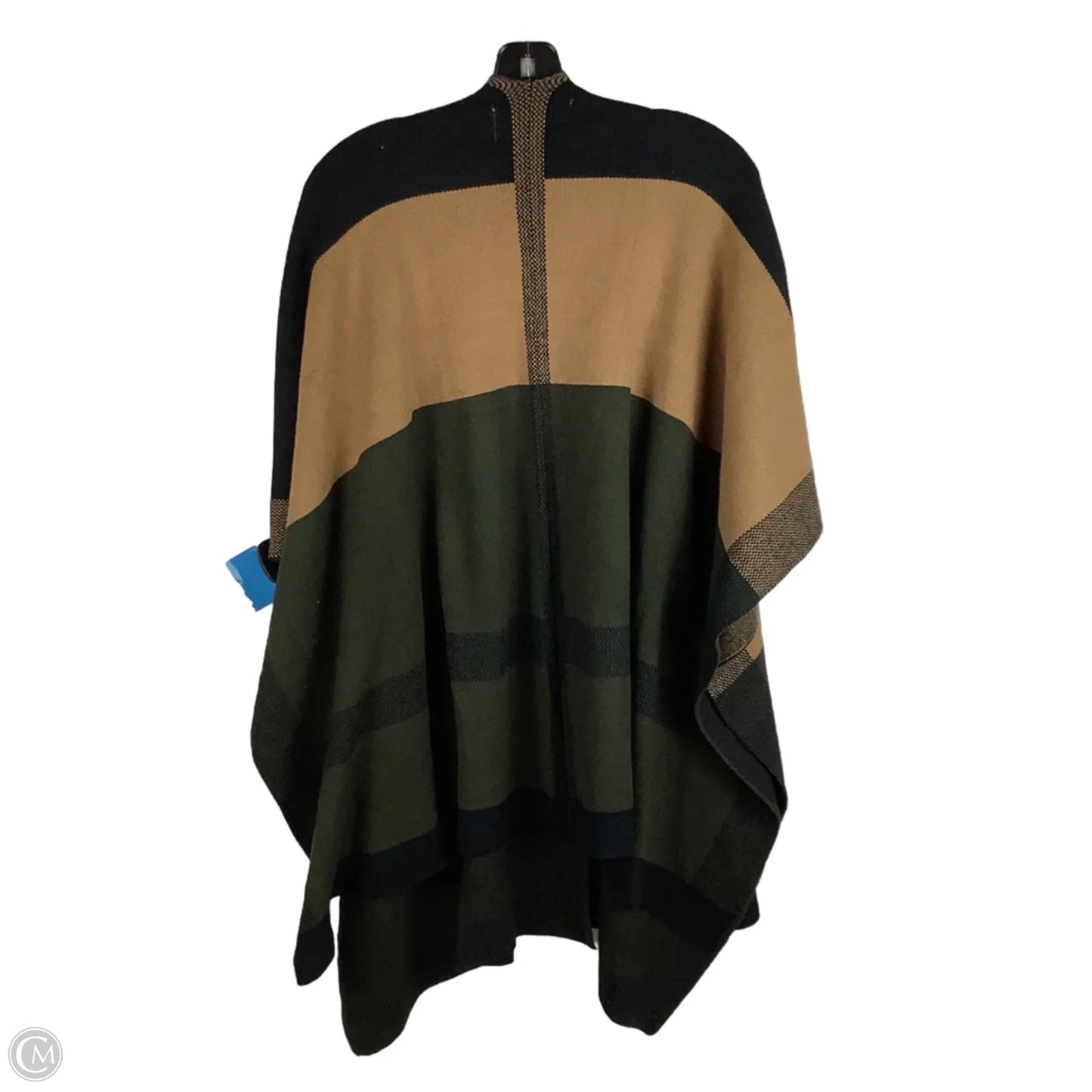 Poncho By Clothes Mentor In Black & Brown, Size: One Size