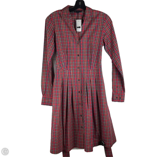 Dress Party Midi By Brooks Brothers In Plaid Pattern, Size: 2