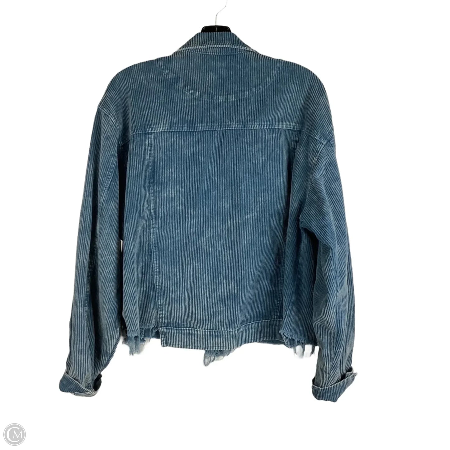 Jacket Shirt By Pol In Blue, Size: L