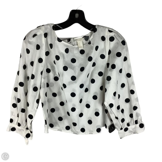 Top Long Sleeve By Forever 21 In Polkadot Pattern, Size: M