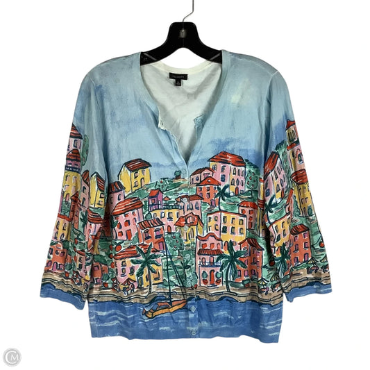 Sweater Cardigan By Talbots In Multi-colored, Size: Xl