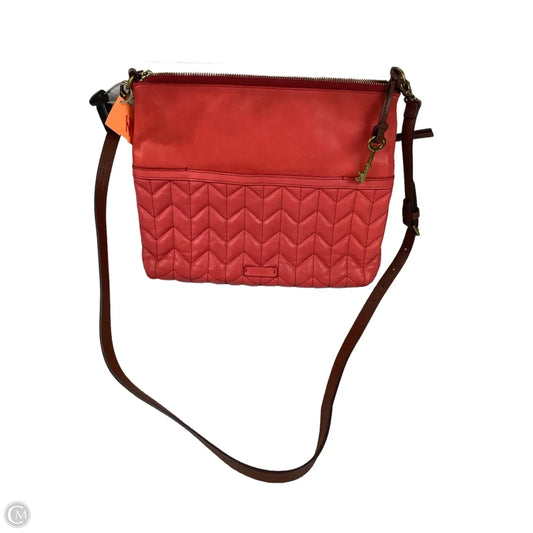 Crossbody Leather By Fossil, Size: Medium