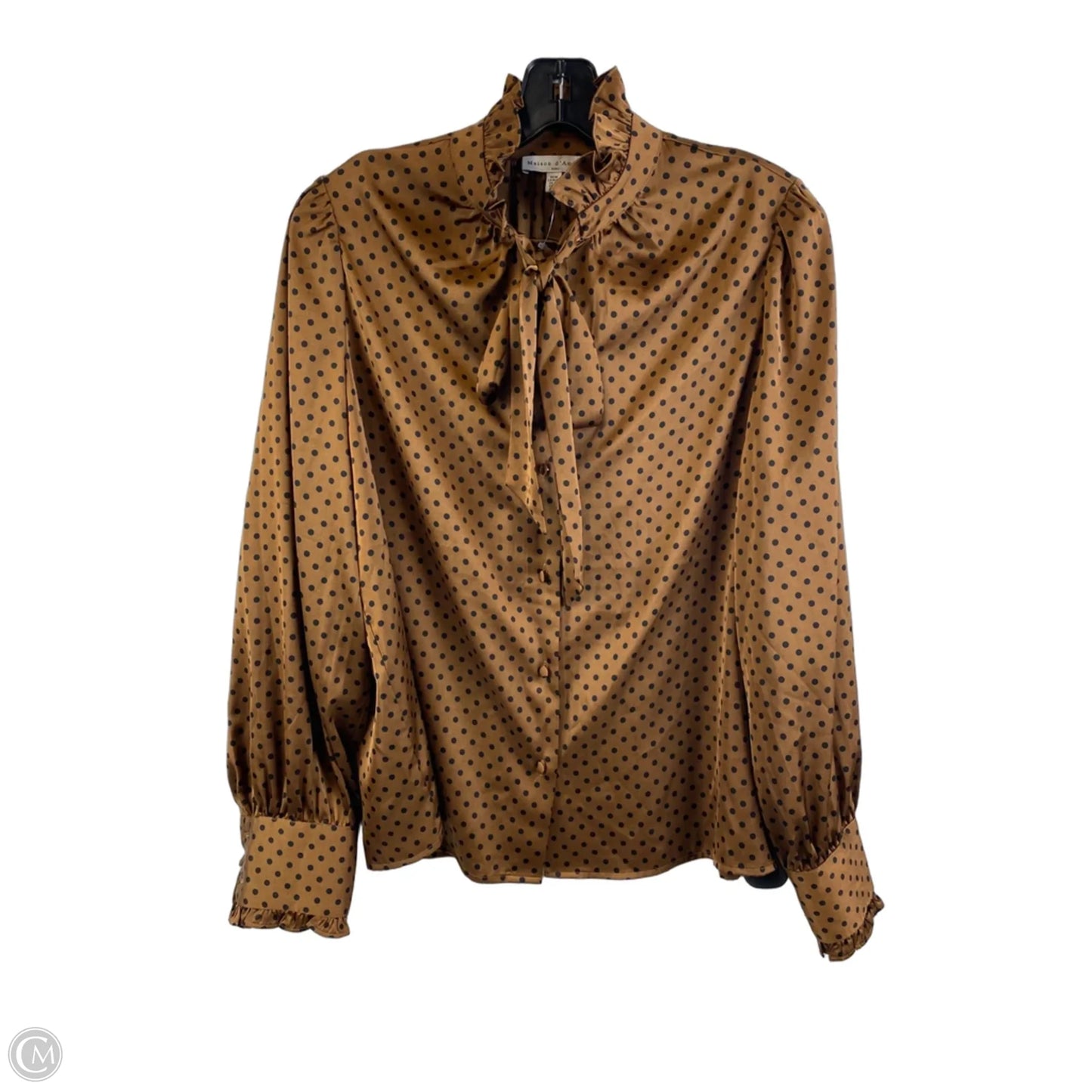 Top Long Sleeve By Maison Damelie In Polkadot Pattern, Size: M