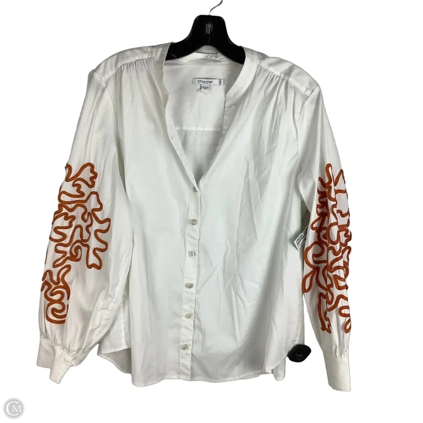 Top Long Sleeve By Chicos In White, Size: 14