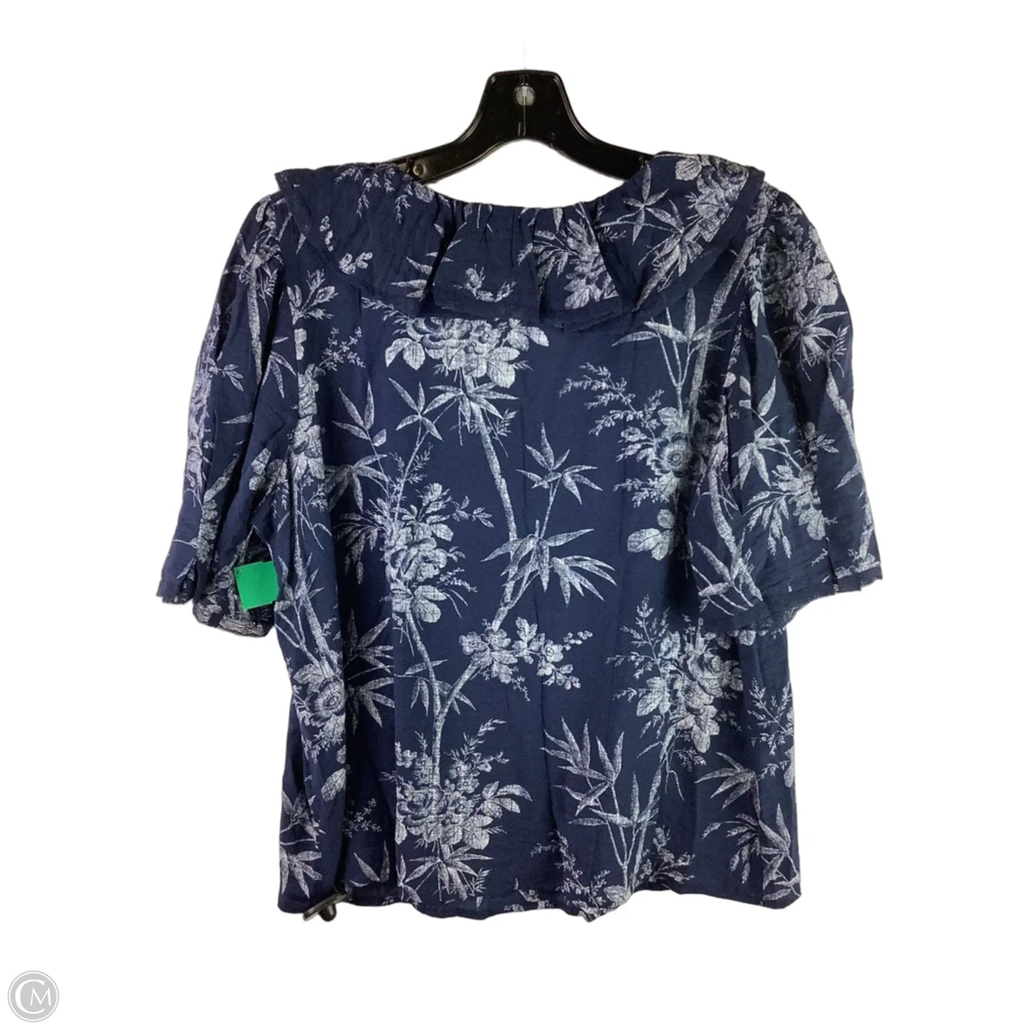 Top Short Sleeve By Loft In Blue, Size: L