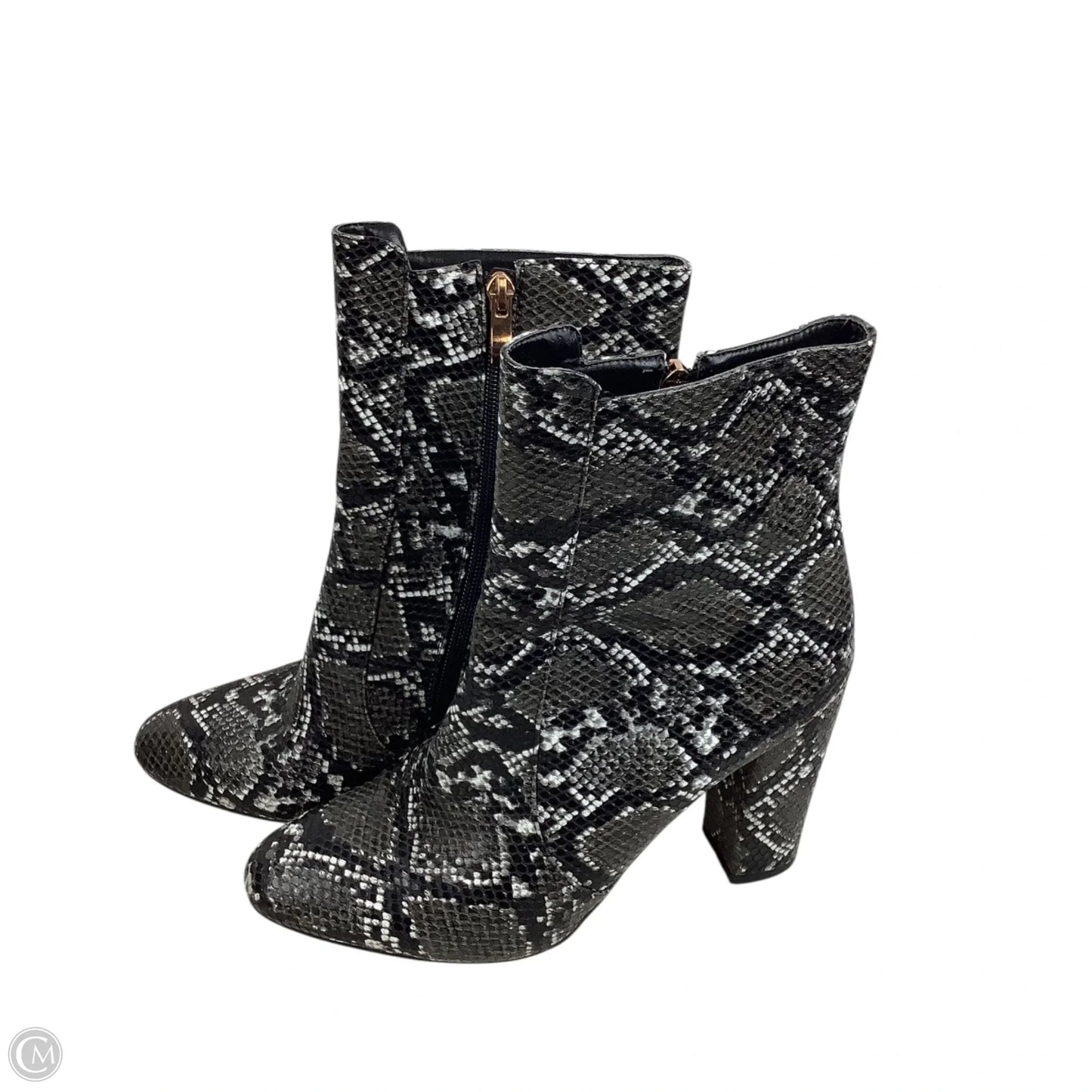 Boots Ankle Heels By Clothes Mentor In Snakeskin Print, Size: 7