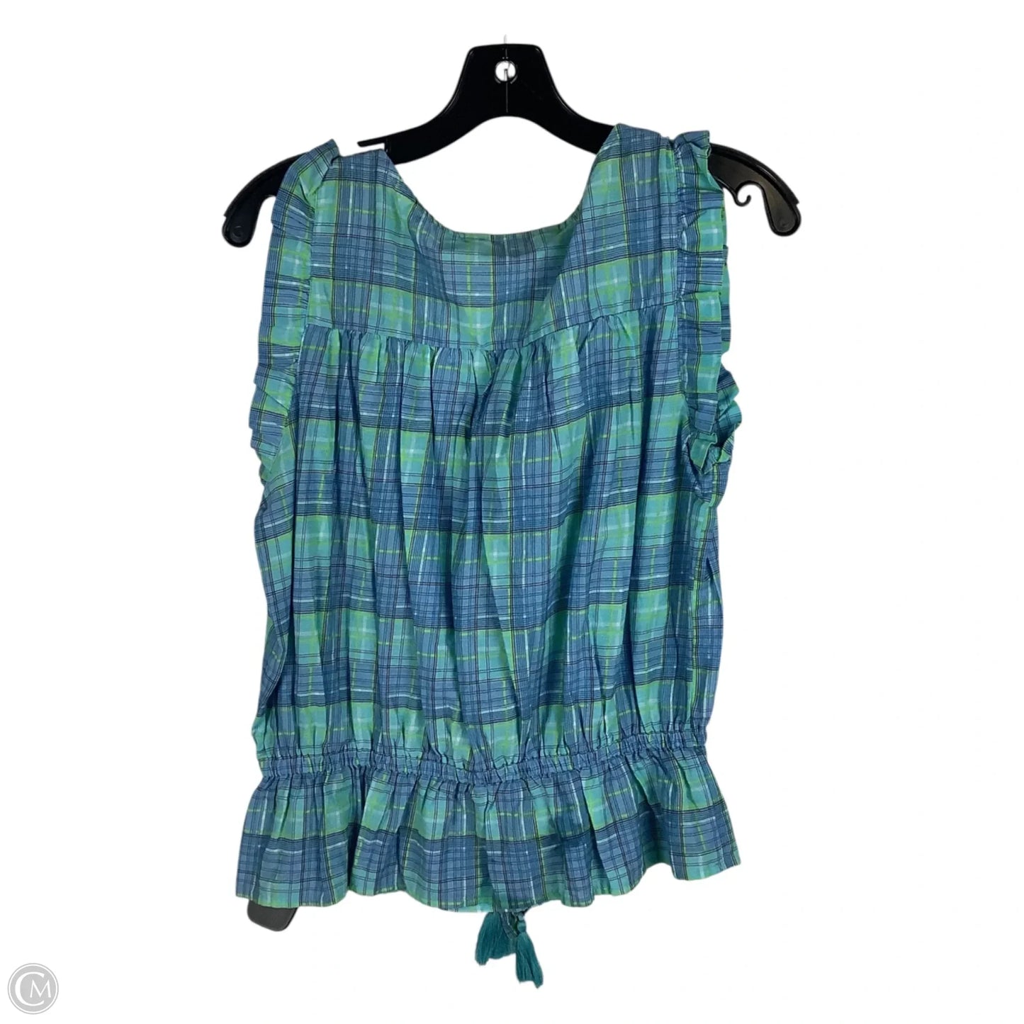 Top Sleeveless By Simply Southern In Plaid Pattern, Size: S