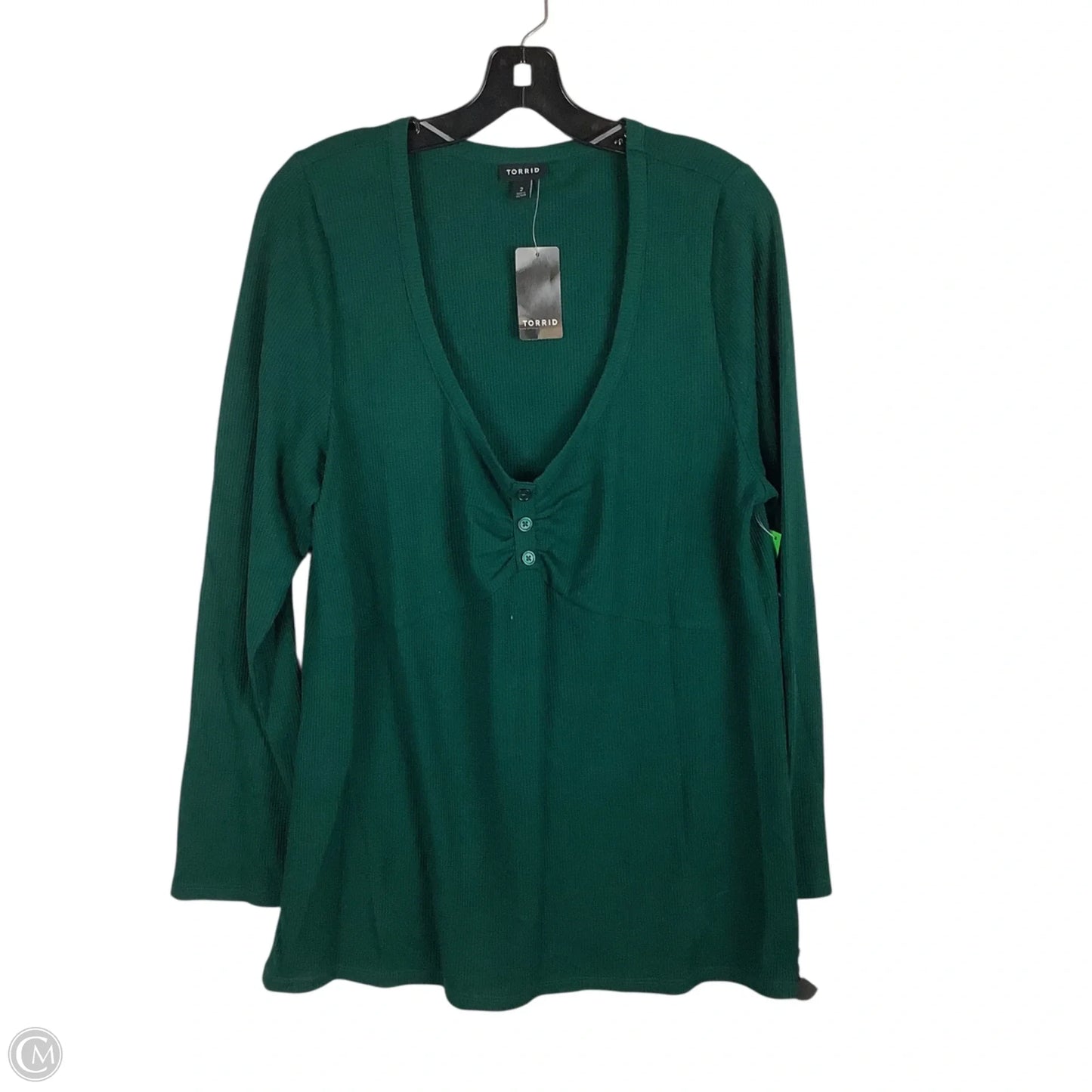 Top Long Sleeve By Torrid In Green, Size: 2x
