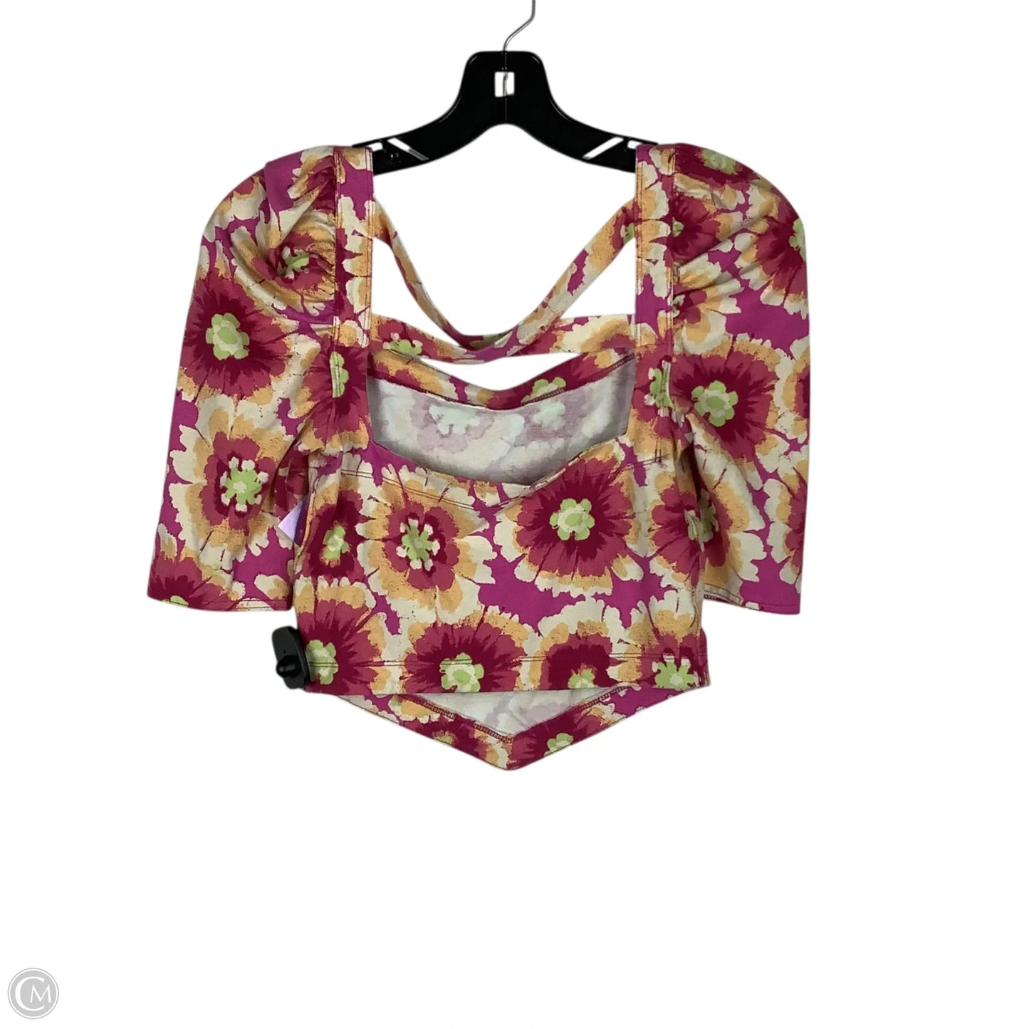 Top Short Sleeve By Free People In Floral Print, Size: Xs