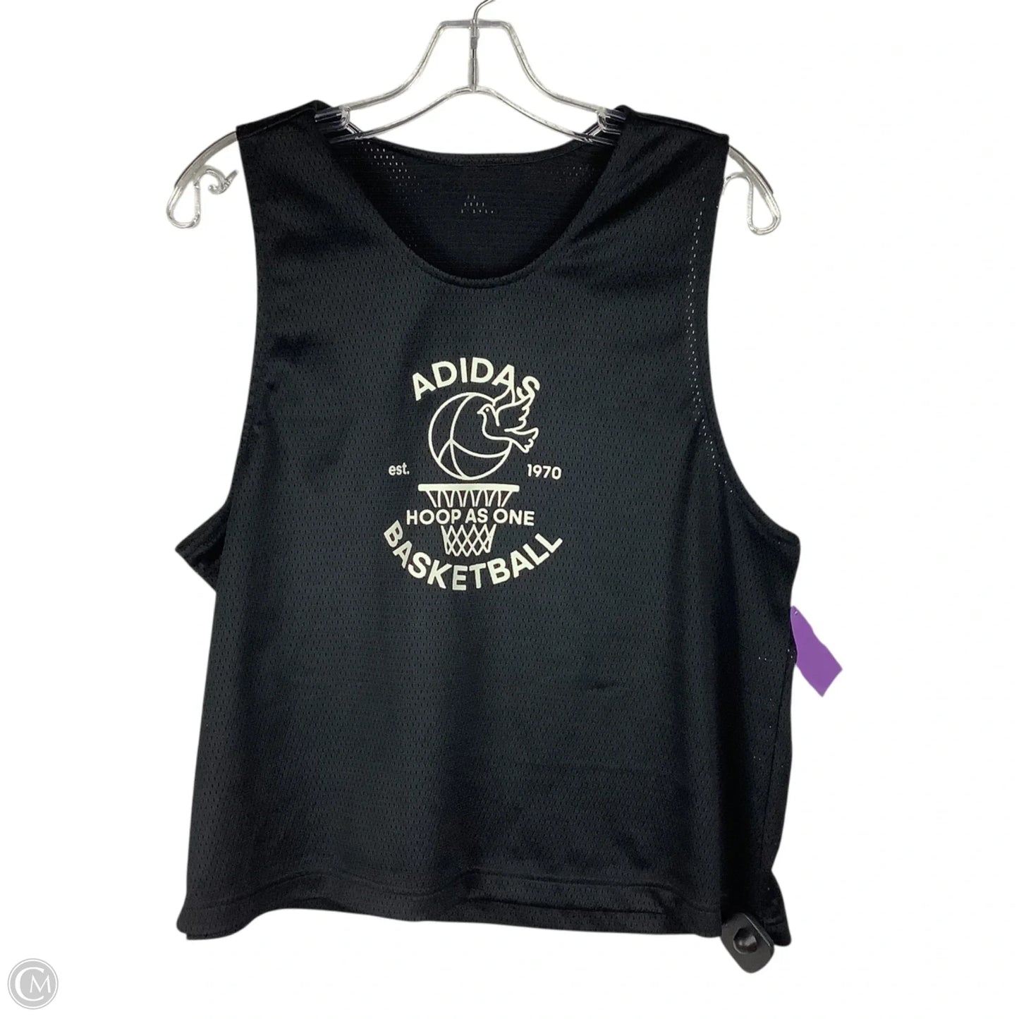 Athletic Tank Top By Adidas In Black, Size: M