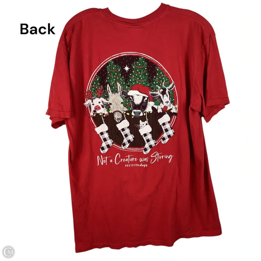 Top Short Sleeve By Comfort Casual In Red, Size: L