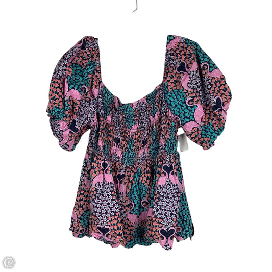 Top Short Sleeve By Simply Southern In Multi-colored, Size: Xl
