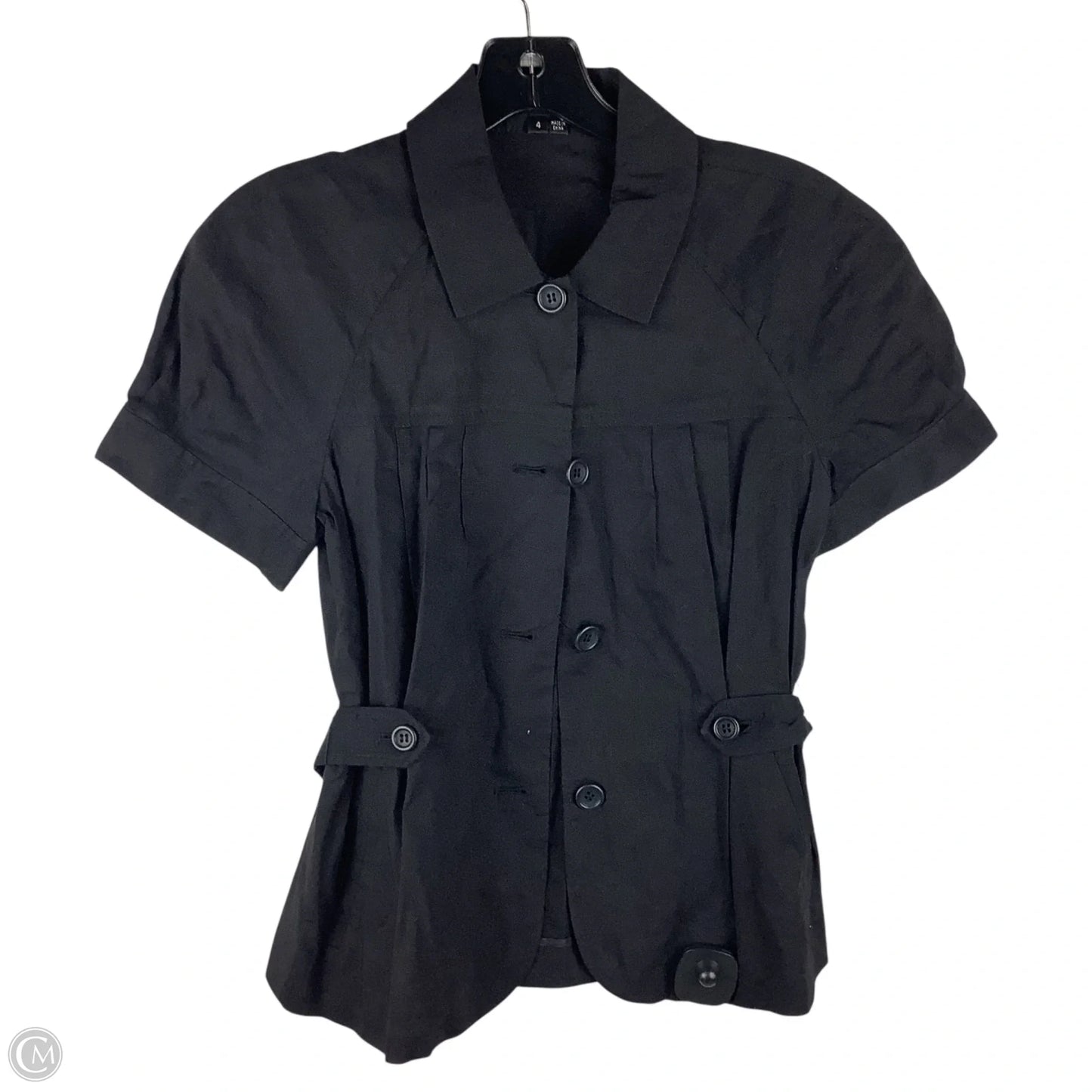 Top Short Sleeve By Theory In Black, Size: 4