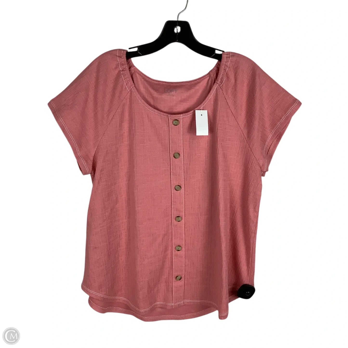 Top Short Sleeve By Loft In Pink, Size: L