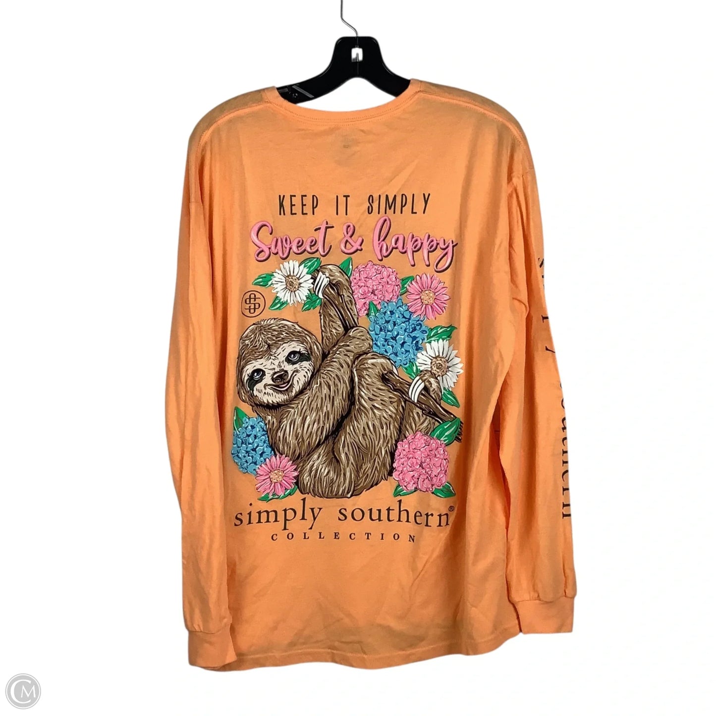 Top Long Sleeve By Simply Southern In Orange, Size: L