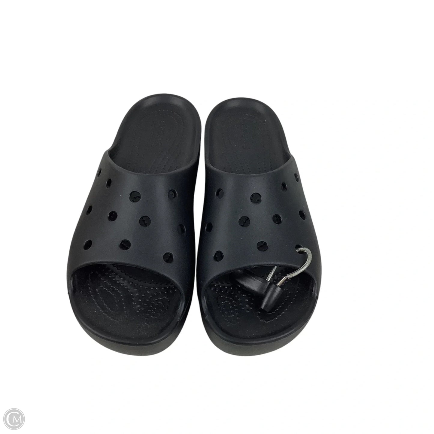 Shoes Flats By Crocs In Black, Size: 9