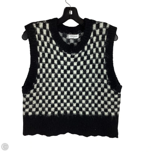 Vest Sweater By Vestique In Black & White, Size: L