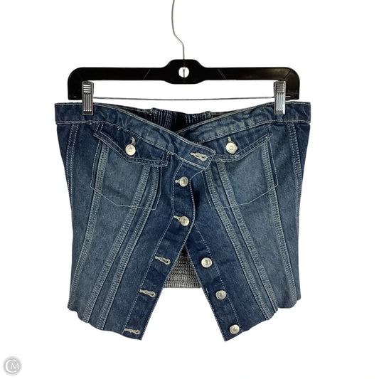 Top Sleeveless By Zara In Blue Denim, Size: Xl