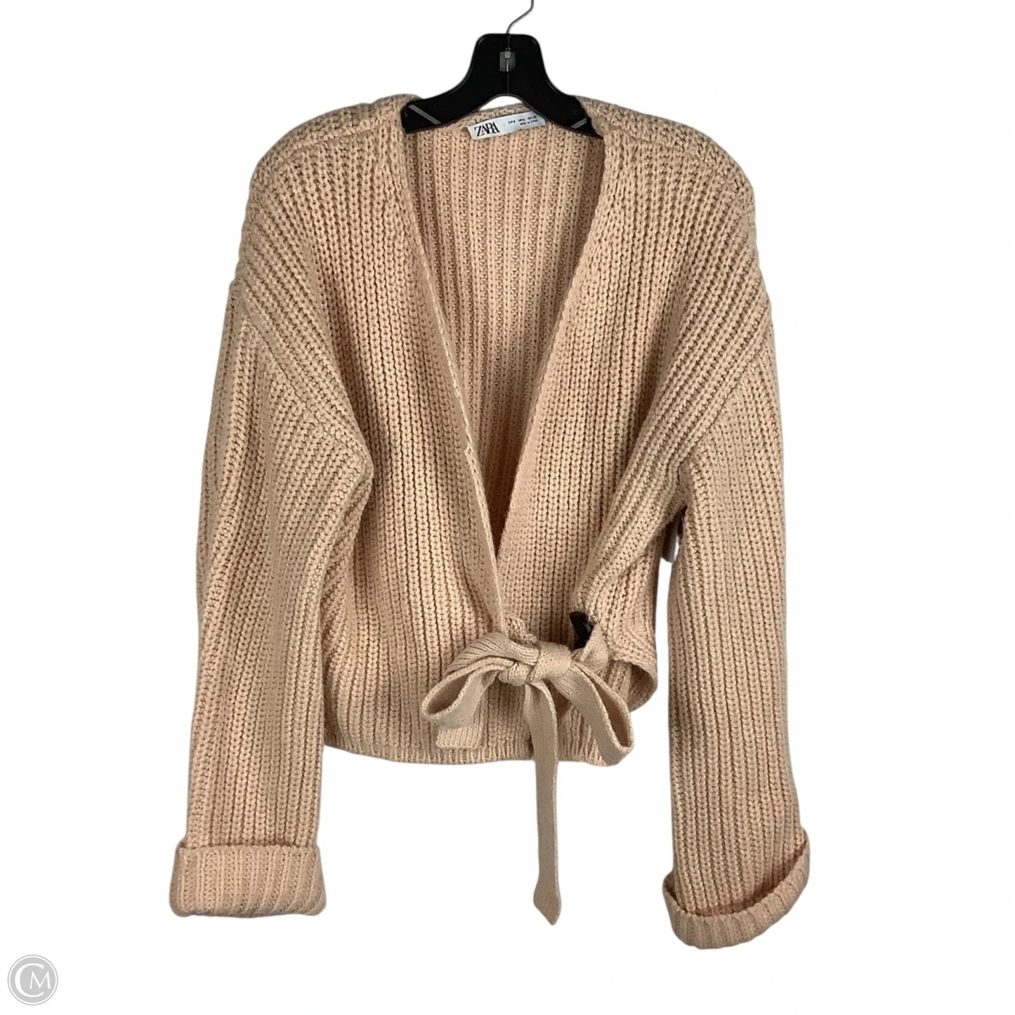 Sweater Cardigan By Zara In Peach, Size: S