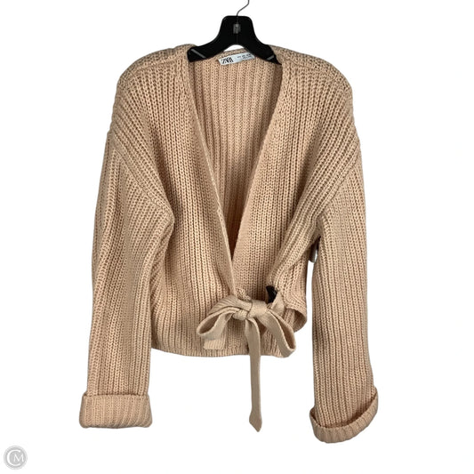 Sweater Cardigan By Zara In Peach, Size: S