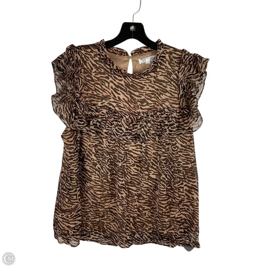 Top Short Sleeve By Thml In Animal Print, Size: L