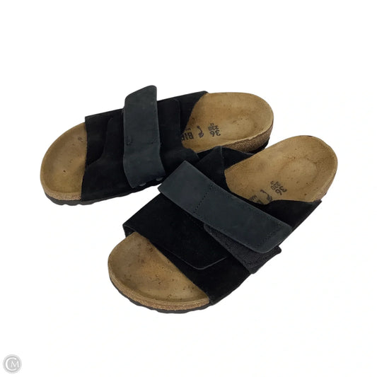 Sandals Flats By Birkenstock In Black, Size: 5 (36)