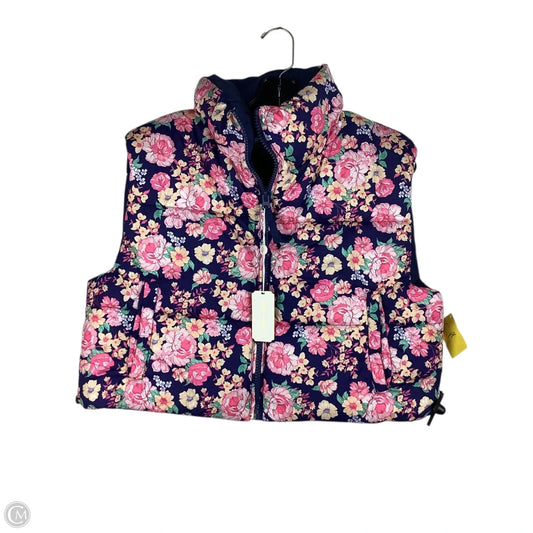 Vest Puffer & Quilted By Simply Southern In Floral Print, Size: L