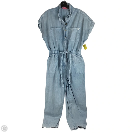Jumpsuit By Simply Southern In Blue Denim, Size: Xl