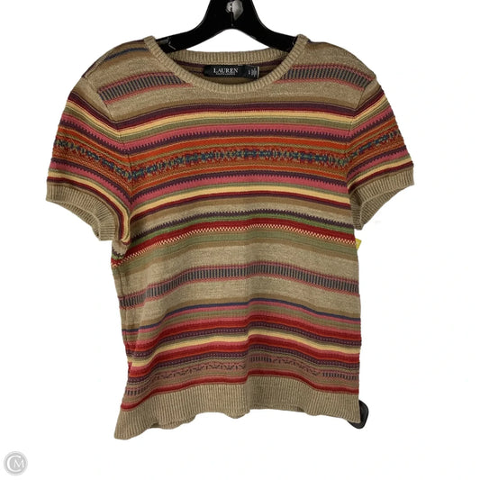 Top Short Sleeve By Lauren By Ralph Lauren In Multi-colored, Size: L