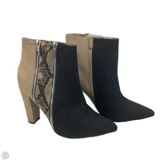 Boots Ankle Heels By Justfab In Black & Brown, Size: 11