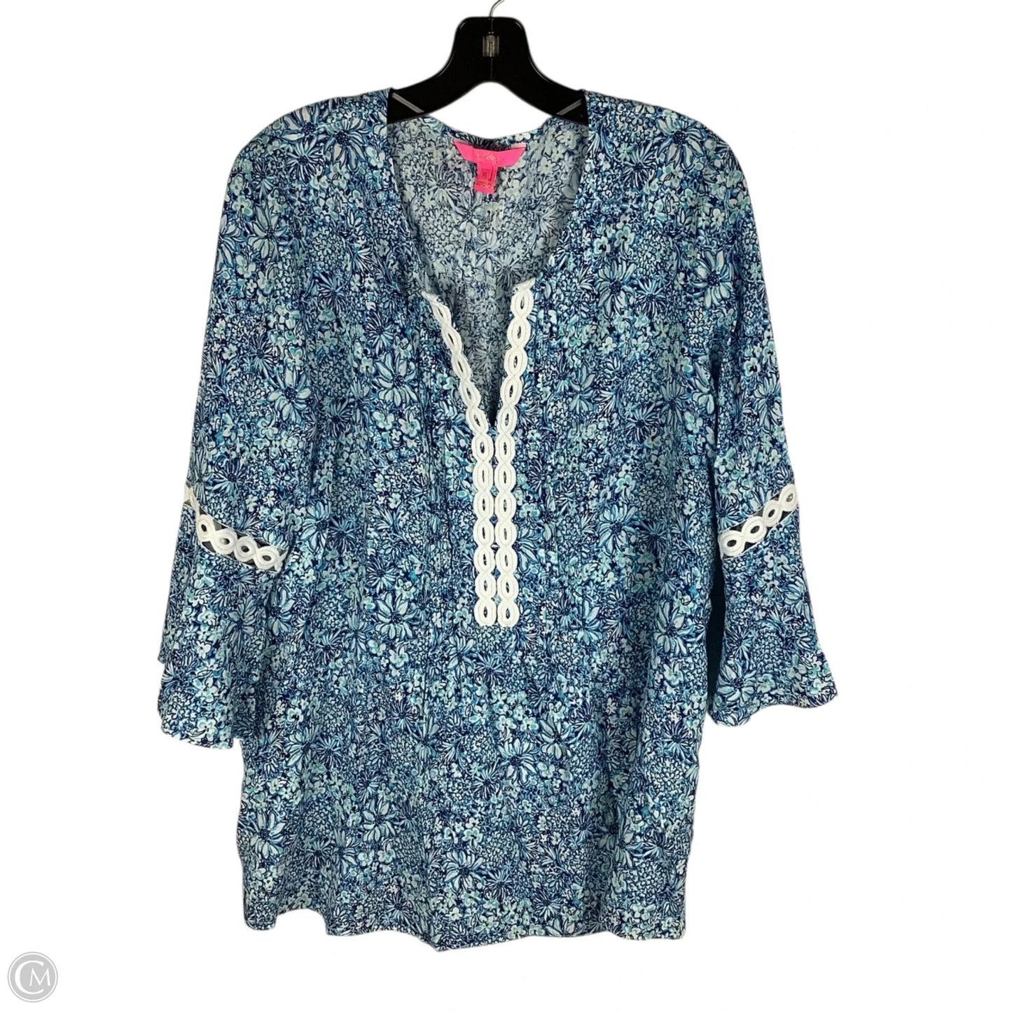 Top Long Sleeve Designer By Lilly Pulitzer In Blue, Size: Xl