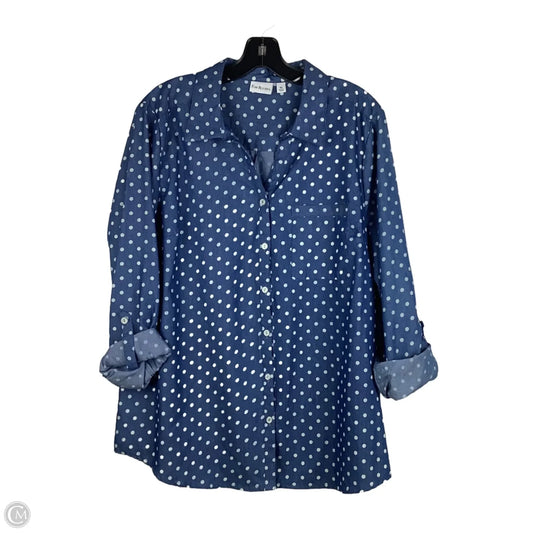 Top Long Sleeve By Kim Rogers In Blue, Size: Xl