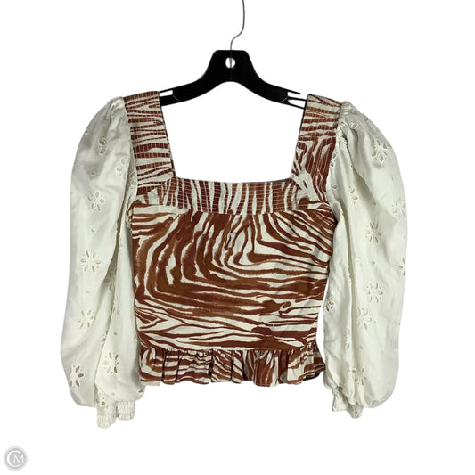 Top Long Sleeve By Clothes Mentor In Brown, Size: Xs