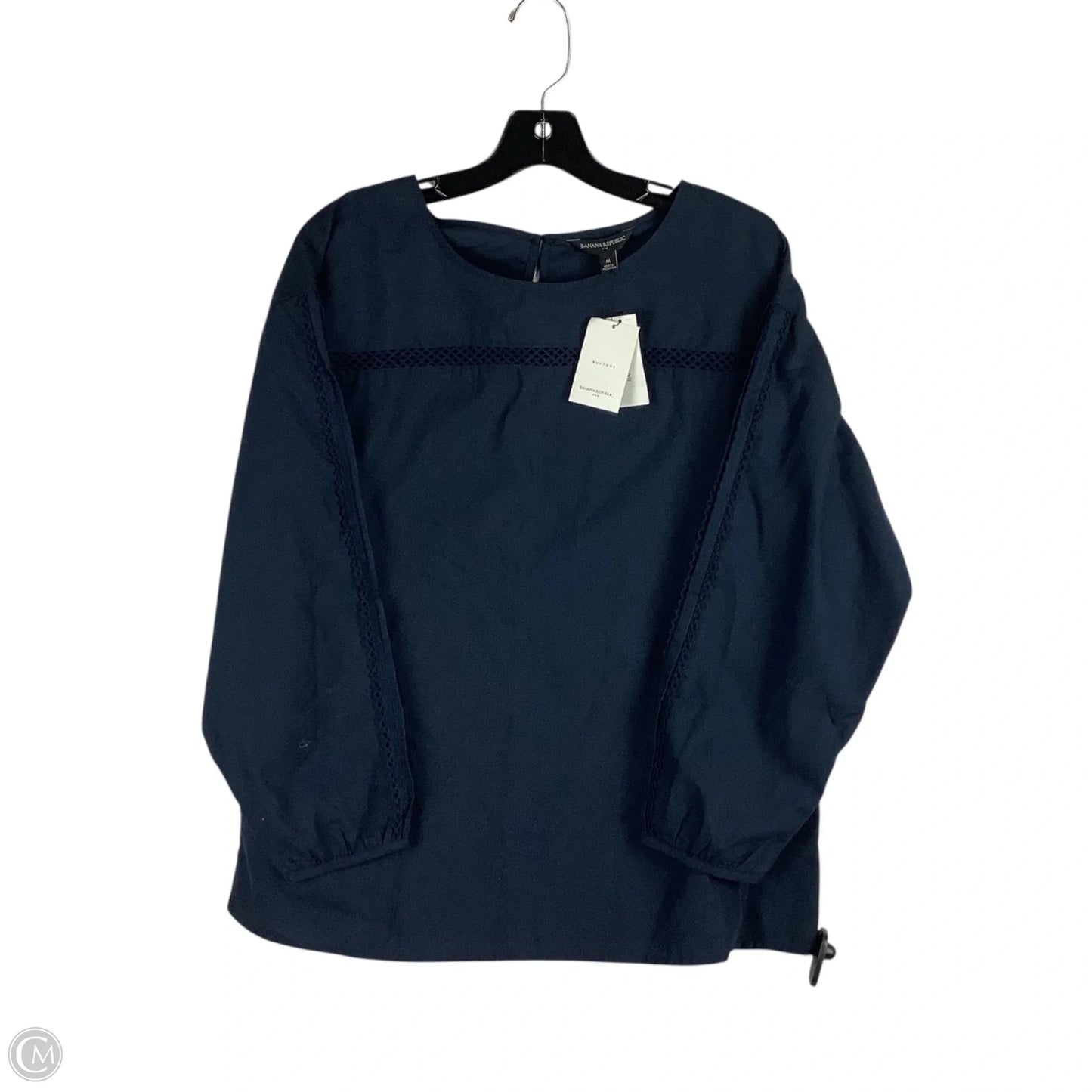 Top Long Sleeve By Banana Republic In Navy, Size: M