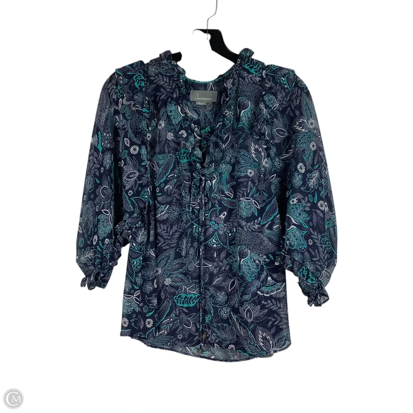 Top Long Sleeve By Anthropologie In Blue, Size: Xs