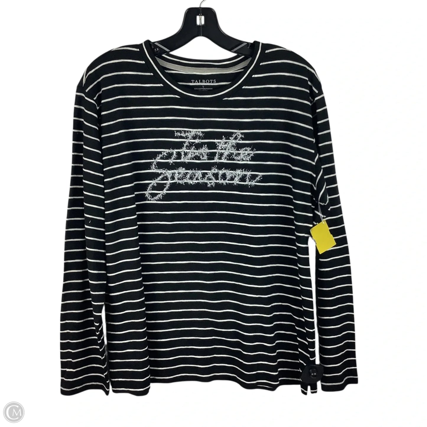 Top Long Sleeve By Talbots In Striped Pattern, Size: L