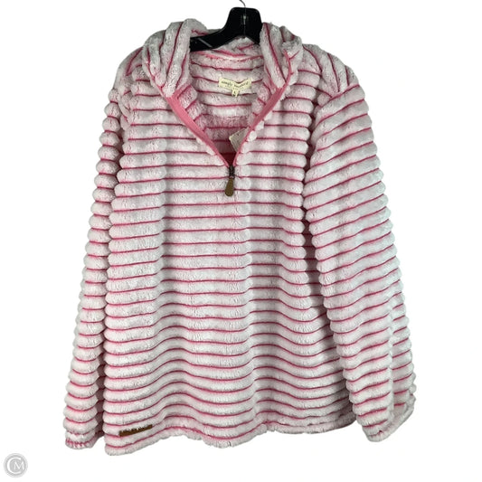 Jacket Faux Fur & Sherpa By Simply Southern In Pink, Size: L