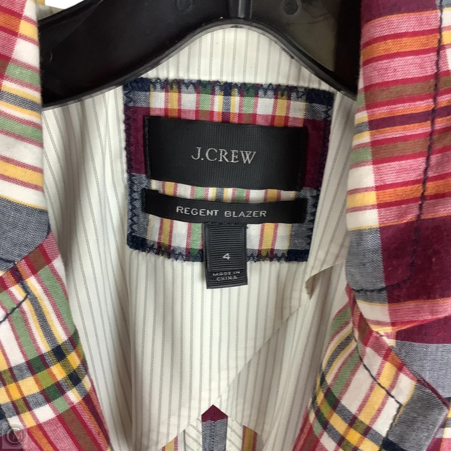 Blazer By J. Crew In Plaid Pattern, Size: 4