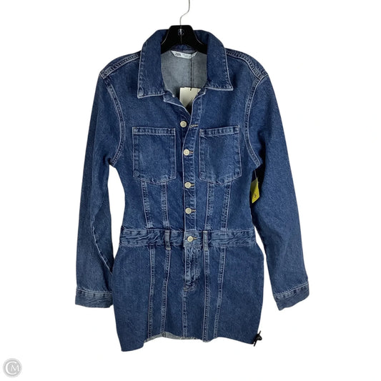 Dress Casual Short By Zara In Blue Denim, Size: S