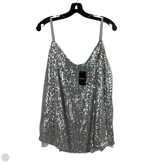 Top Sleeveless By Torrid In Silver, Size: 1x