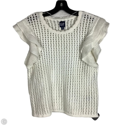 Sweater Short Sleeve By Gap In White, Size: M