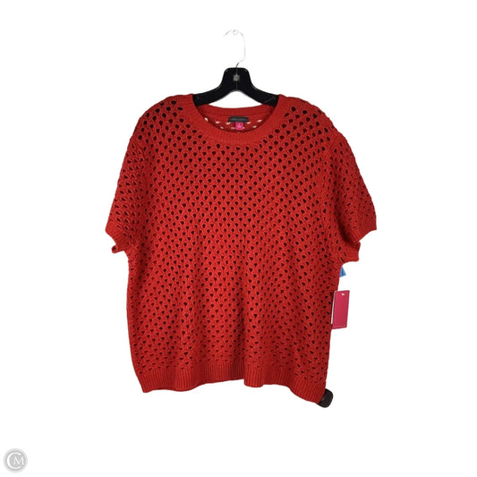 Sweater Short Sleeve By Vince Camuto In Red, Size: 1x
