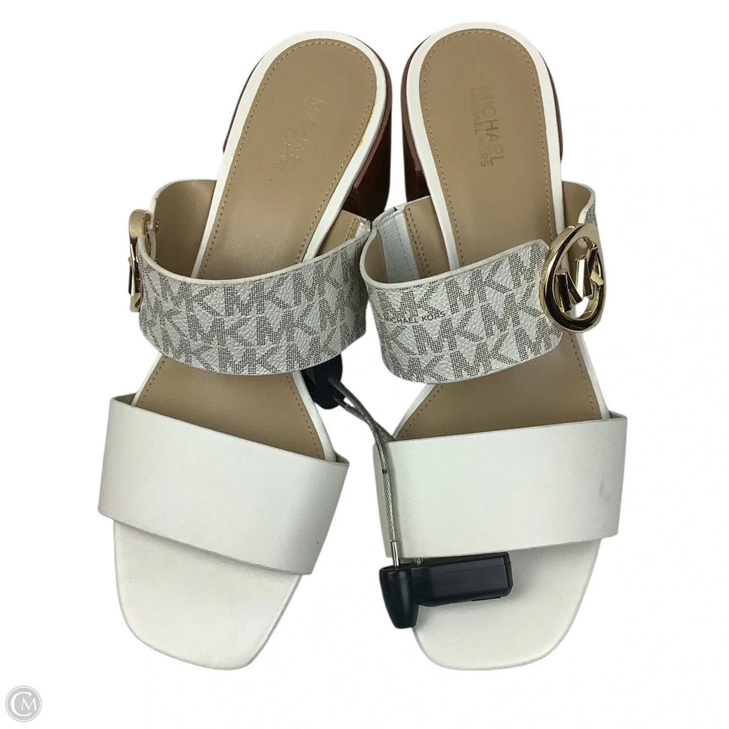 Sandals Heels Block By Michael By Michael Kors In Cream, Size: 7.5