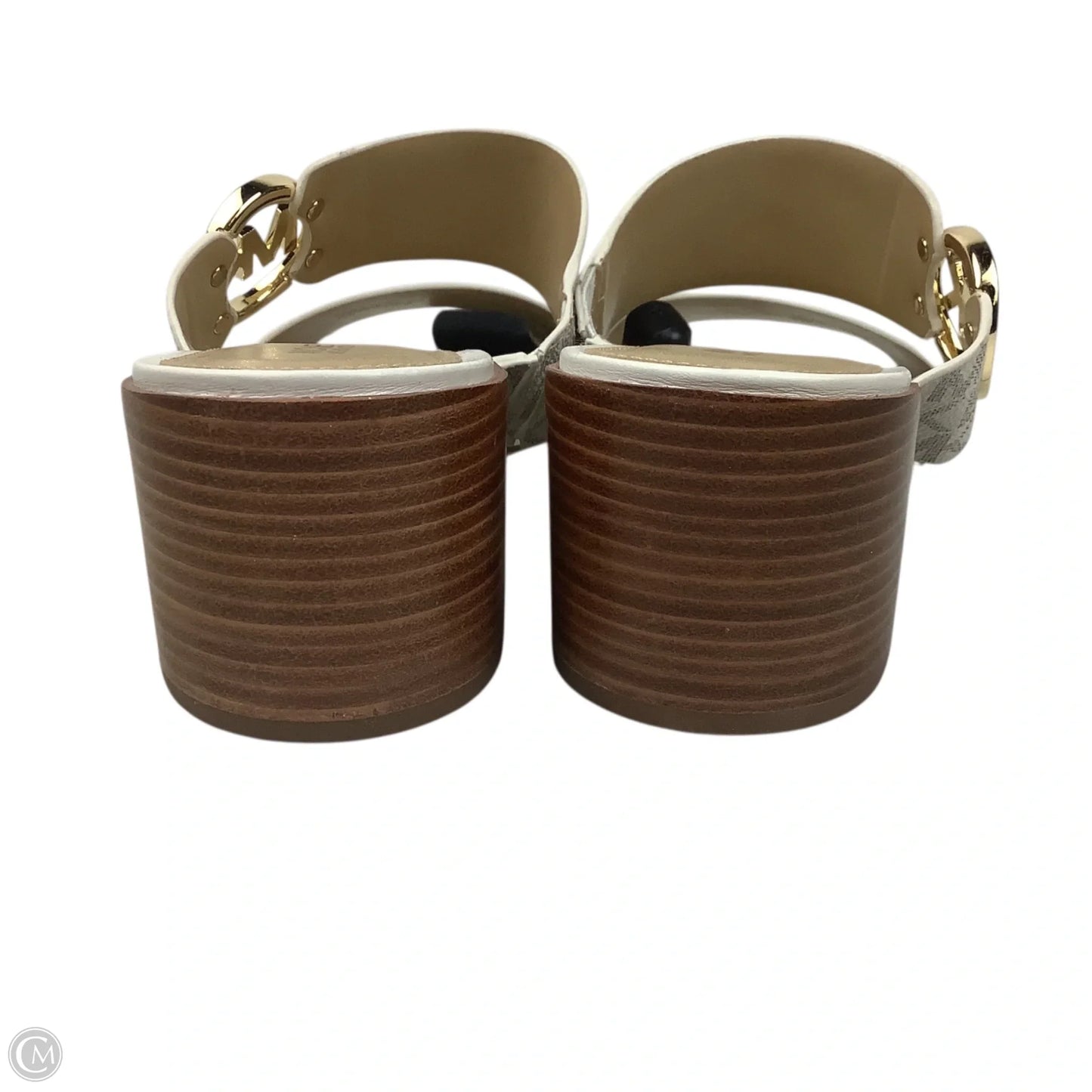 Sandals Heels Block By Michael By Michael Kors In Cream, Size: 7.5