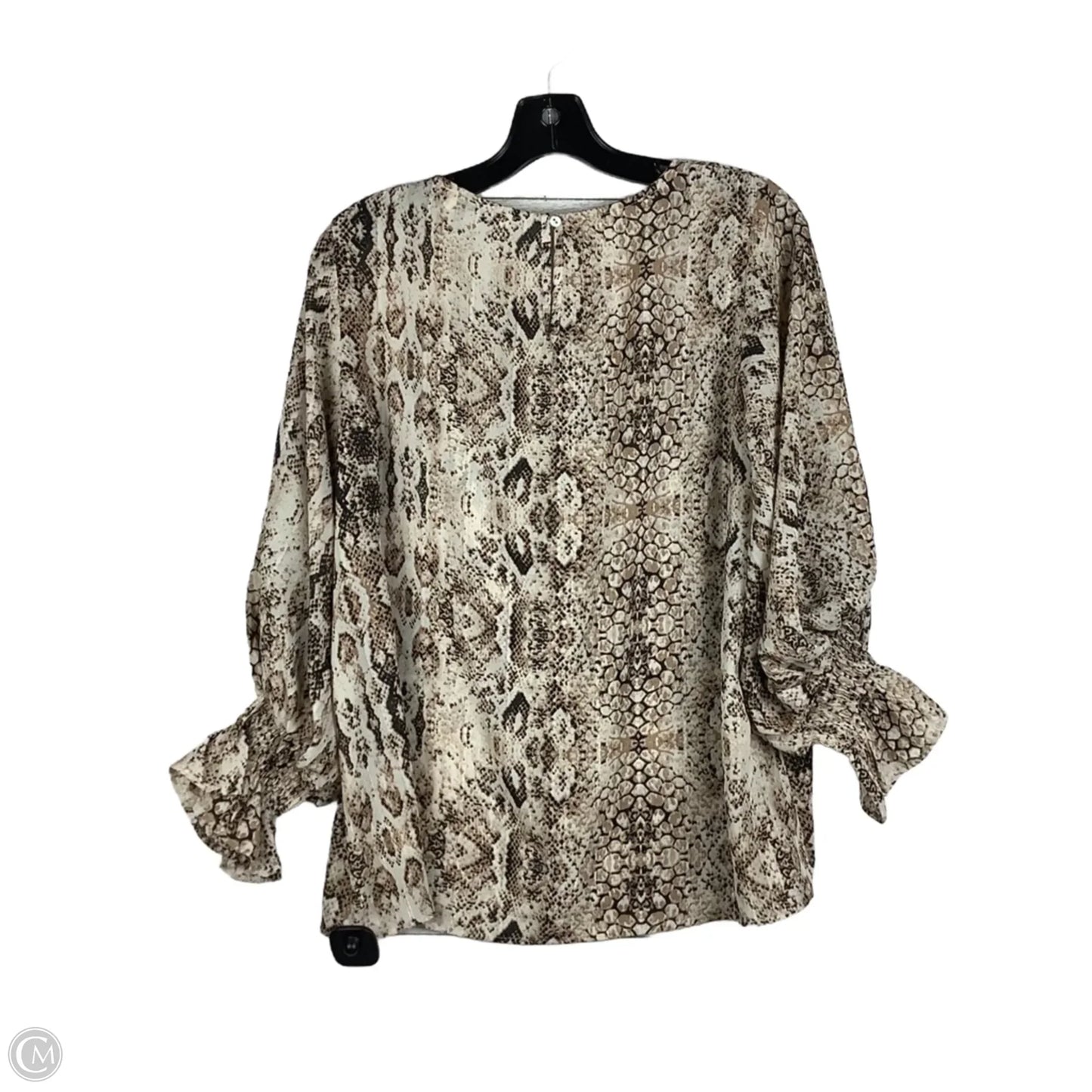Top Long Sleeve By She + Sky In Snakeskin Print, Size: L