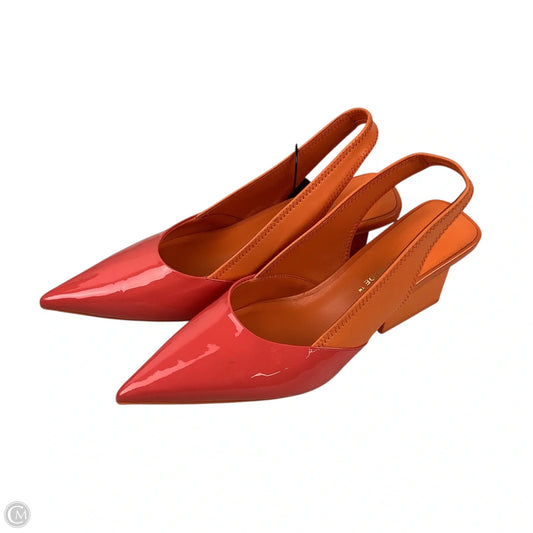 Shoes Heels Block By Cmb In Orange, Size: 9.5 (40)